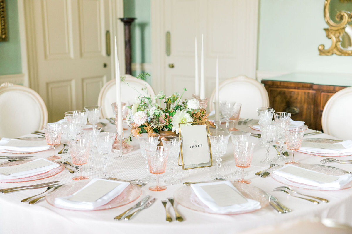soft pink wedding table
